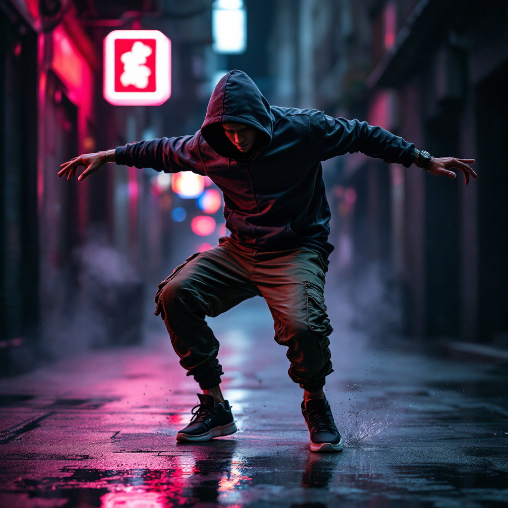 Hip Hop dancer in urban setting